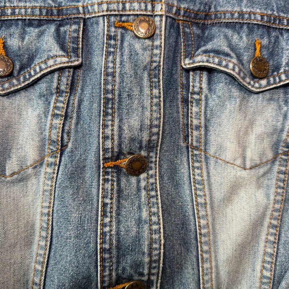 Periscope‎ Jean Jacket Women Size Small Blue Denim Fitted Waist - Picture 10 of 16